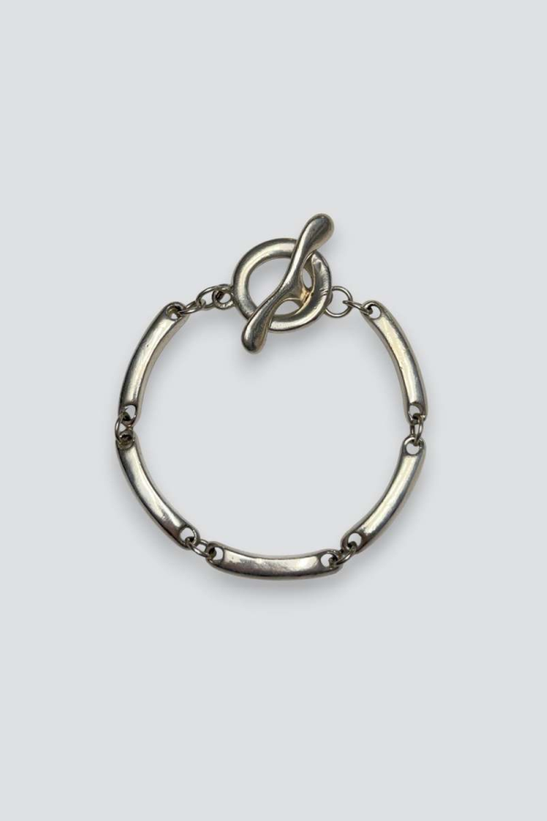 Vintage Heavy Curved Toggle Bracelet - Sterling Silver