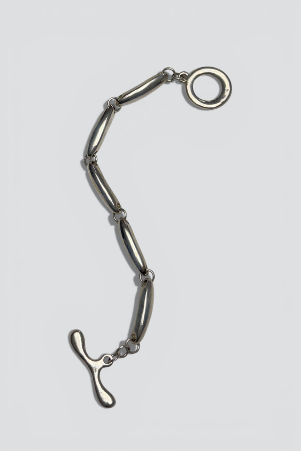 Vintage Heavy Curved Toggle Bracelet - Sterling Silver