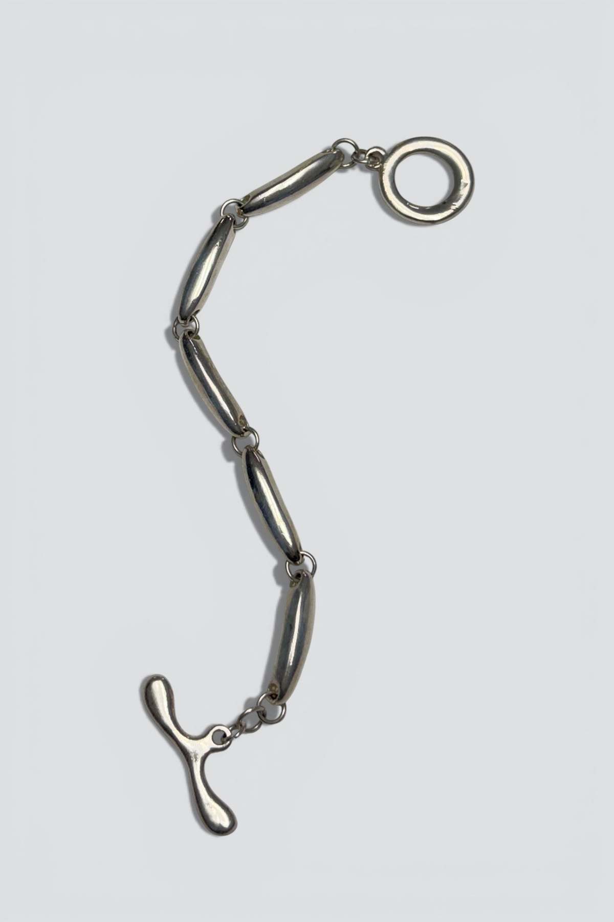 Vintage Heavy Curved Toggle Bracelet - Sterling Silver - Image 2 of 3