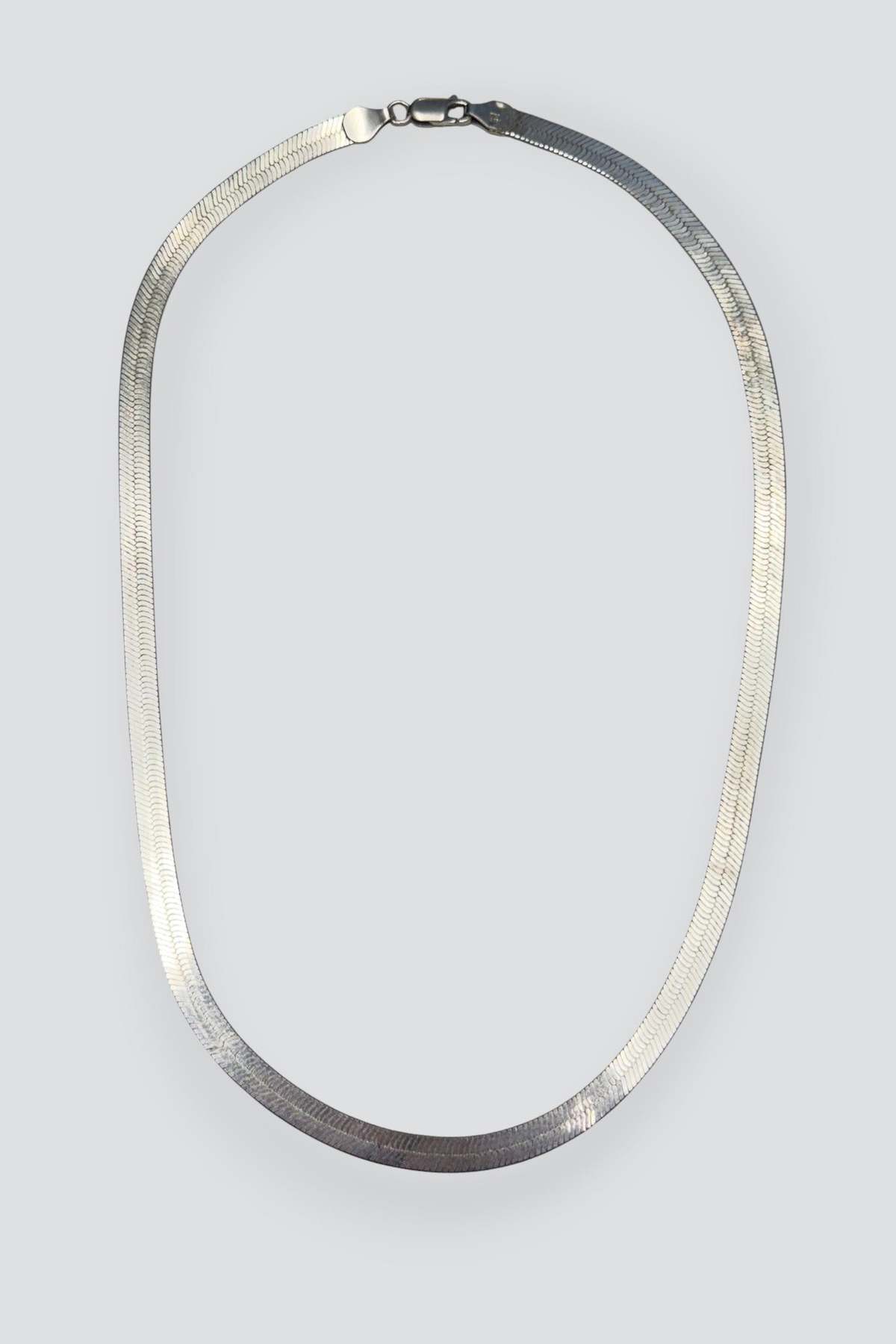 Vintage Herringbone Chain Necklace - Sterling Silver - Image 1 of 3