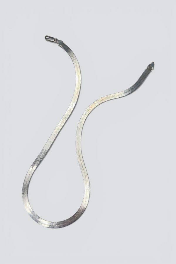 Vintage Herringbone Chain Necklace - Sterling Silver