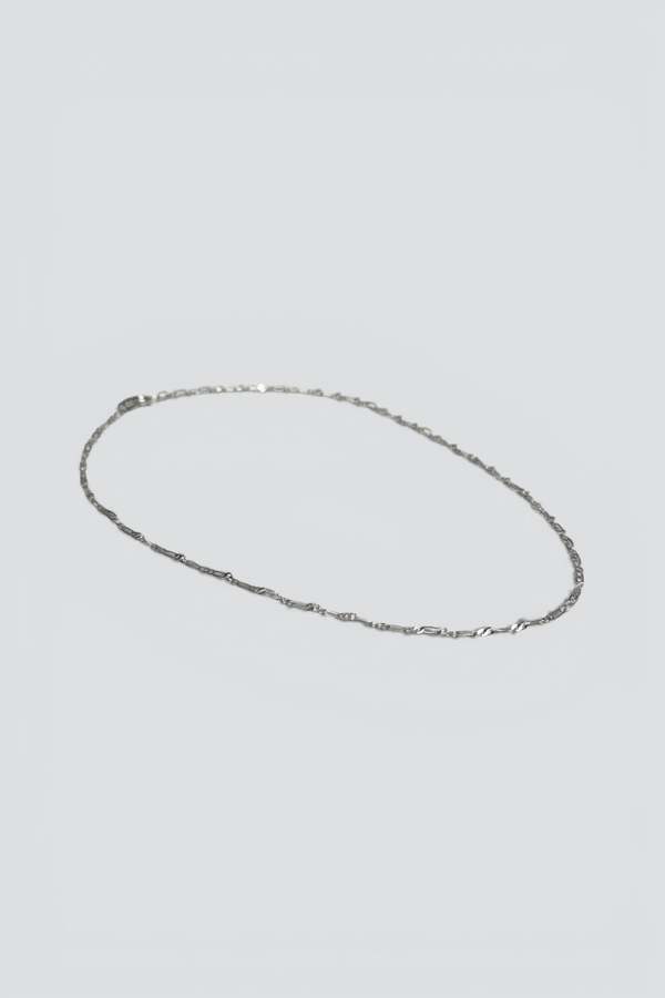 Vintage Thin Oval Round Link Chain Necklace - Sterling Silver