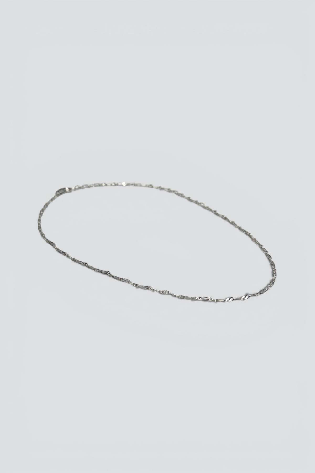 Vintage Thin Oval Round Link Chain Necklace - Sterling Silver - Image 2 of 3