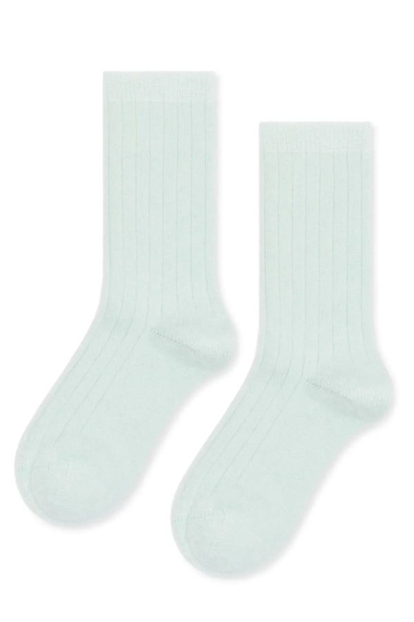 Hansel from Basel Italia Cashmere Cozy Rib Crew Socks - Icicle