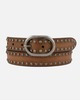 Amsterdam Heritage Zwier Oval Buckle Leather Studded Belt - Camel - Thumbnail 1