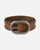 Amsterdam Heritage Zwier Oval Buckle Leather Studded Belt - Camel - Thumbnail 7