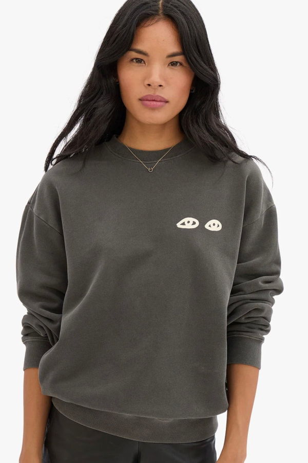 Clare V. Oversized Eyes Sweatshirt