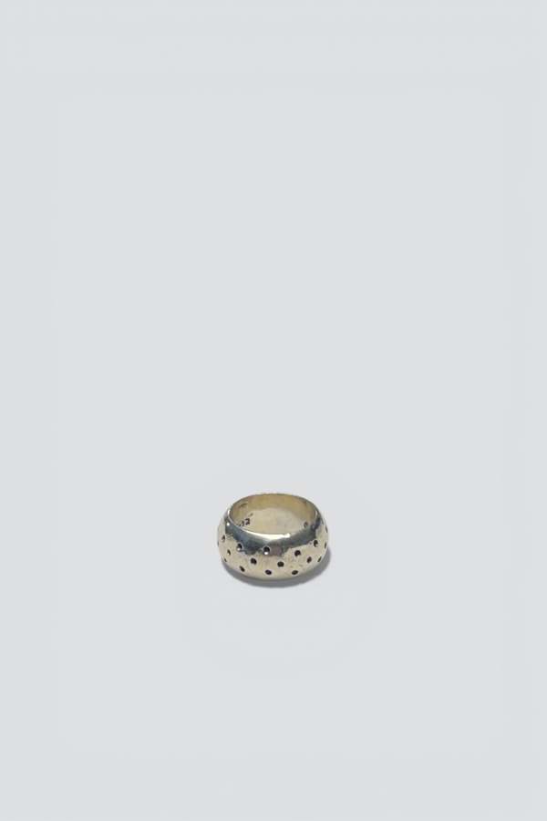 Vintage Dotted Band Ring - Sterling Silver