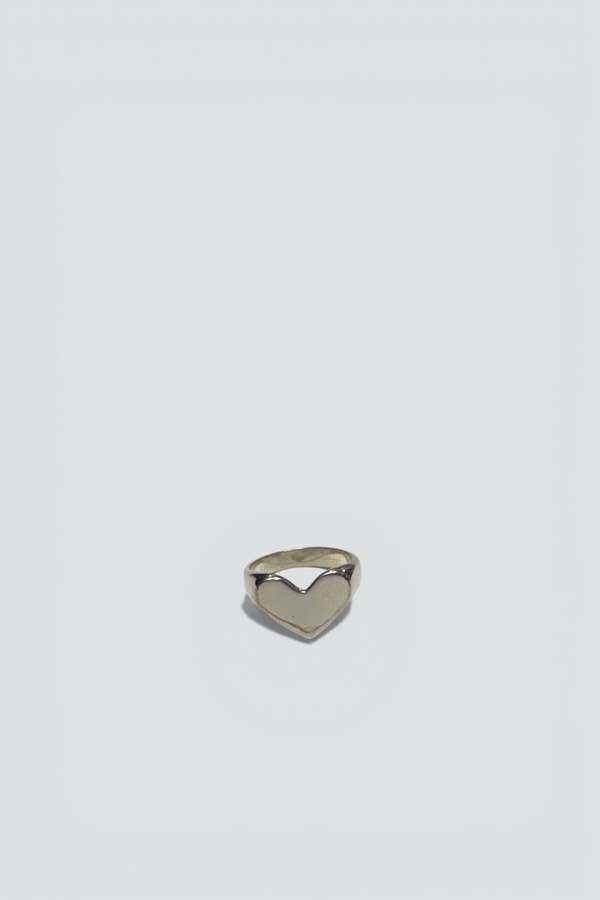 Vintage Flat Heart Ring - Sterling Silver