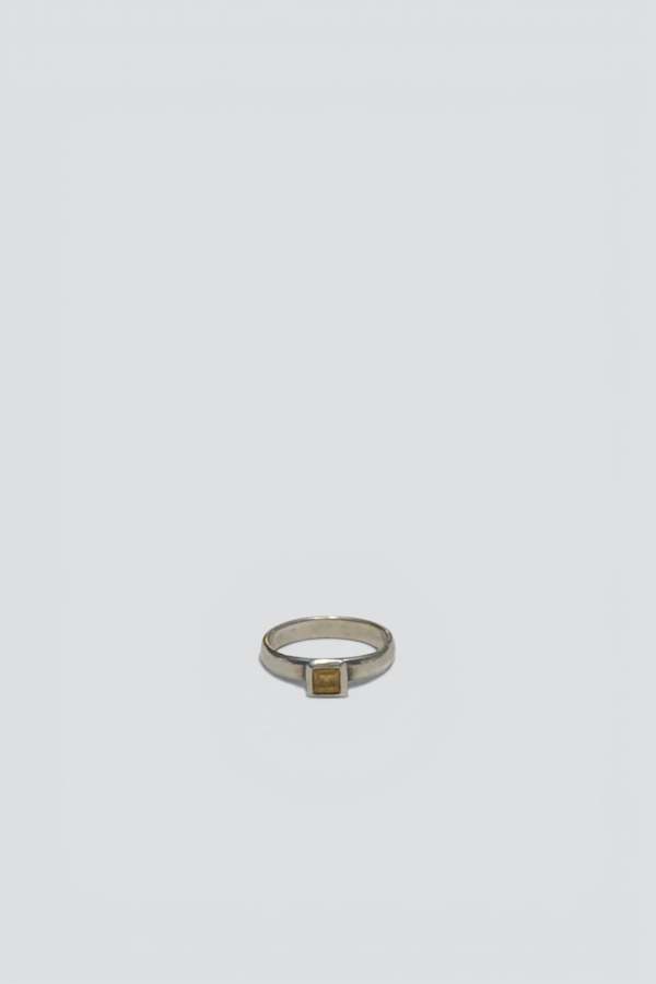 Vintage Square Citrine Ring - Sterling Silver
