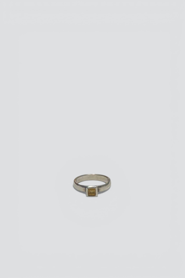 Vintage Square Citrine Ring - Sterling Silver