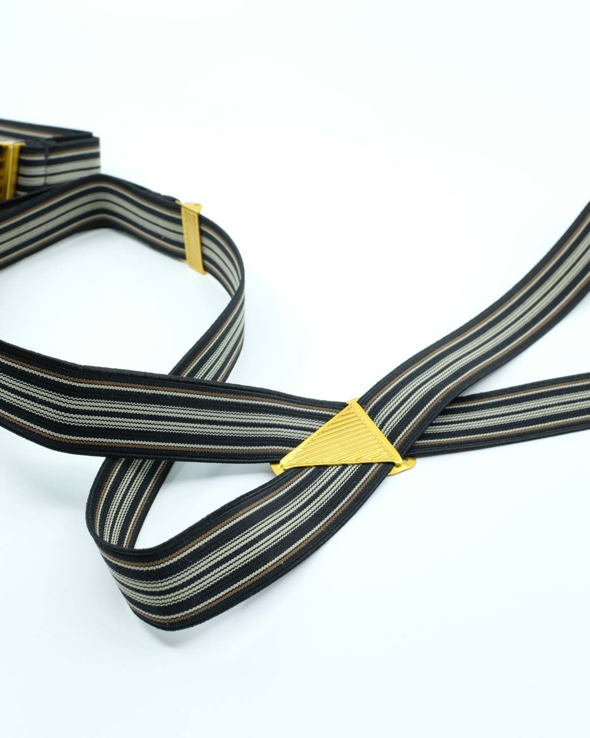 Taiga Takahashi LOT.005 Multi Stripe Black Rayon Suspender - Image 3 of 9