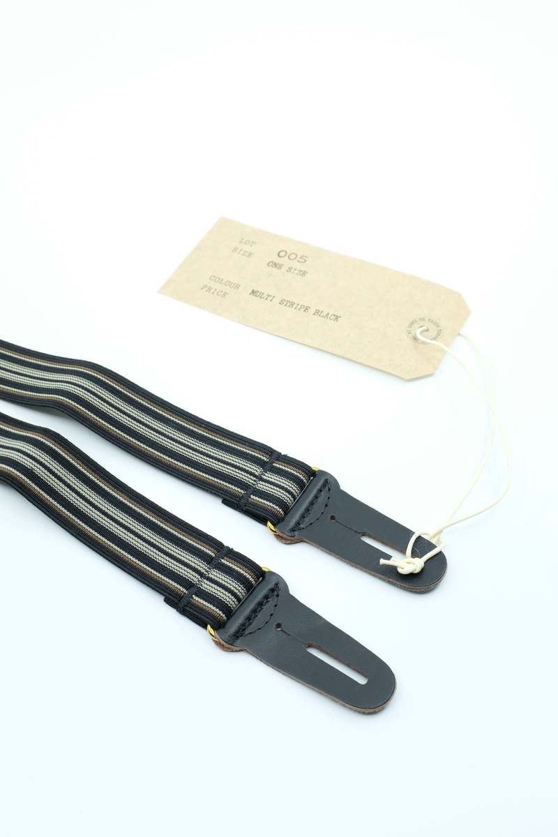 Taiga Takahashi LOT.005 Multi Stripe Black Rayon Suspender
