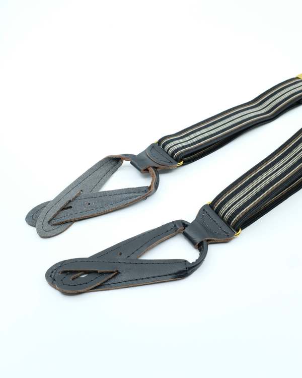 Taiga Takahashi LOT.005 Multi Stripe Black Rayon Suspender