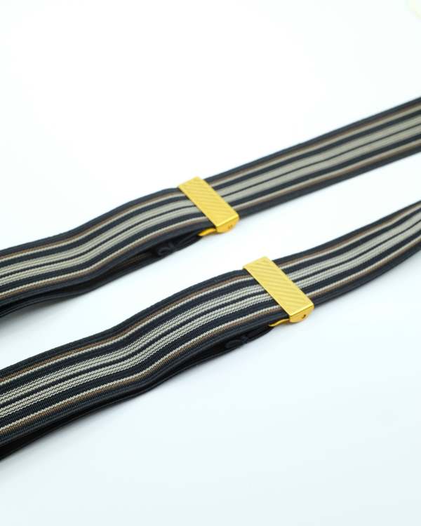 Taiga Takahashi LOT.005 Multi Stripe Black Rayon Suspender
