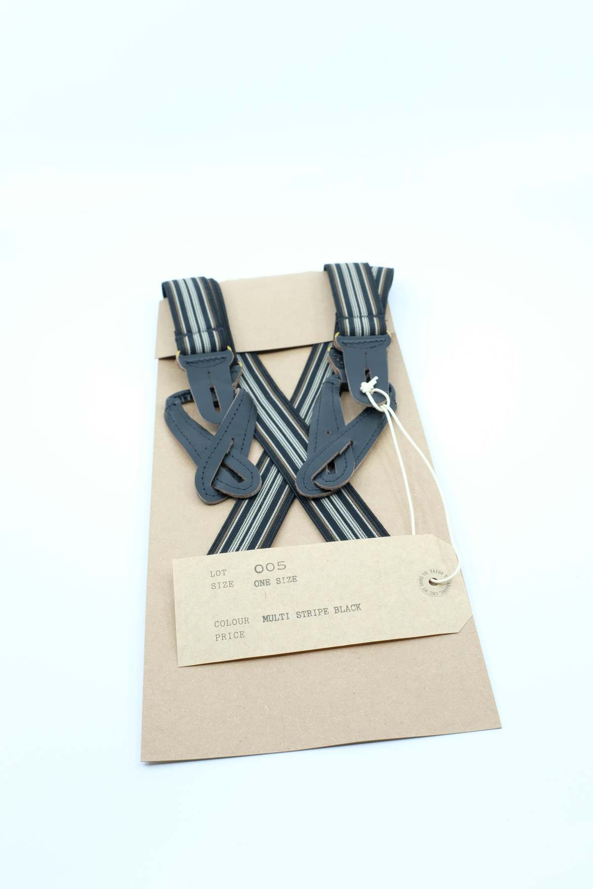 Taiga Takahashi LOT.005 Multi Stripe Black Rayon Suspender - Image 8 of 9