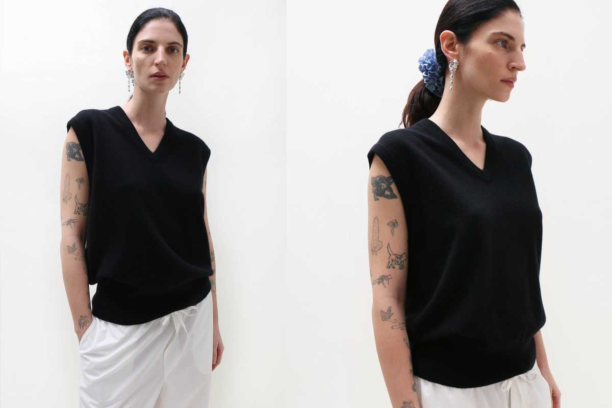 Extreme Cashmere Spencer Vest - Raven - Image 1 of 10