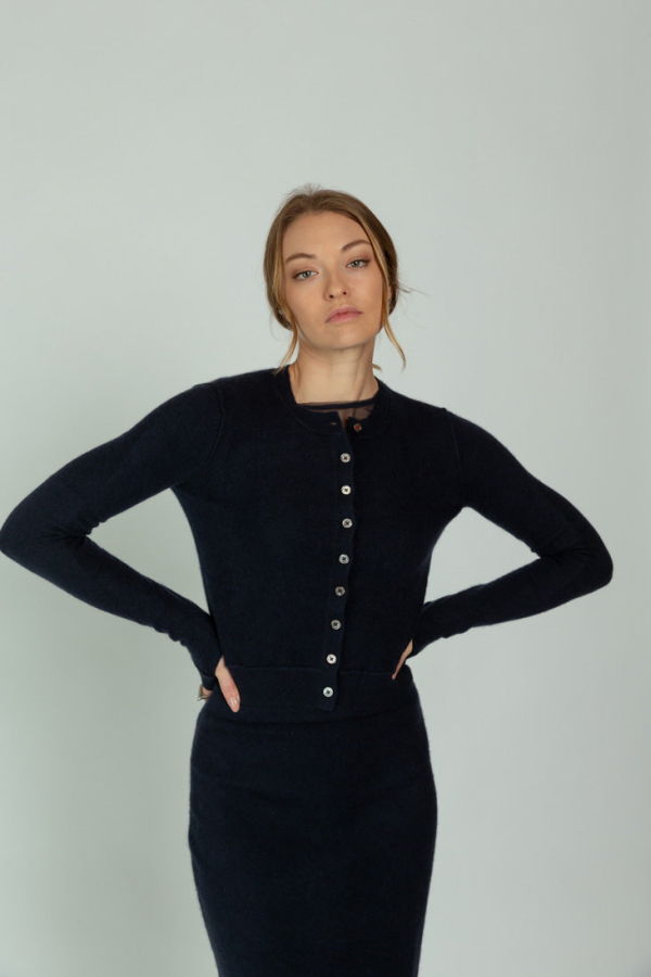 Brazeau Tricot Mini Royal Cardigan - Nautical