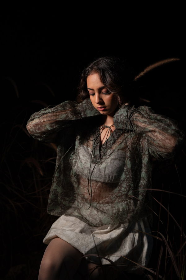 IKKIVI Koi Green Sheer Top