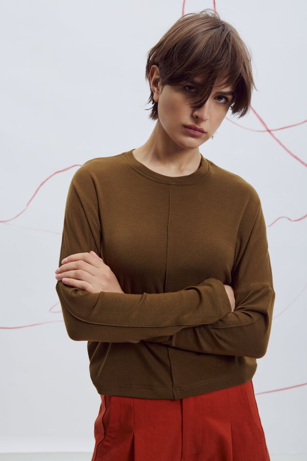 Eve Gravel Kapes Top - Khaki