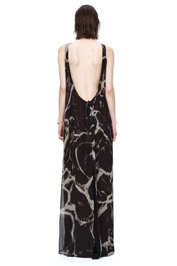 Oude Waag Printed Draped Double Layered Dress