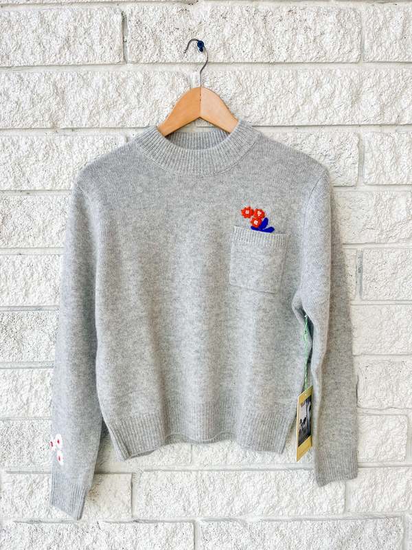 Trovata Oksana Sweater - Navy w/ Multi Stripes