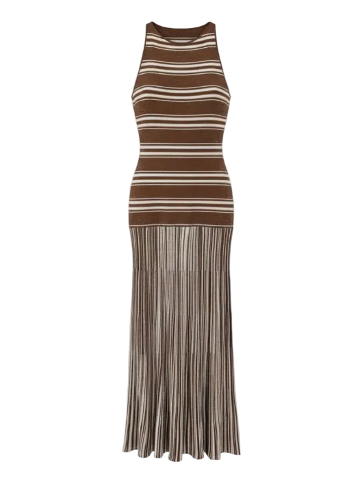 Faithfull The Brand Tore Maxi Dress - Carob Ombre Micro Stripe - Image 1 of 1