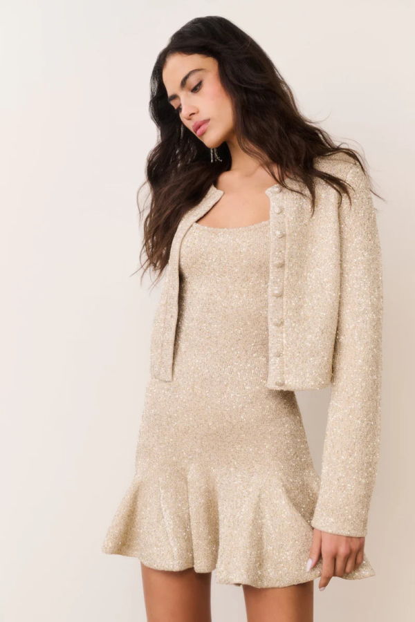 LoveShackFancy Ferra Cardigan - Honey Gold