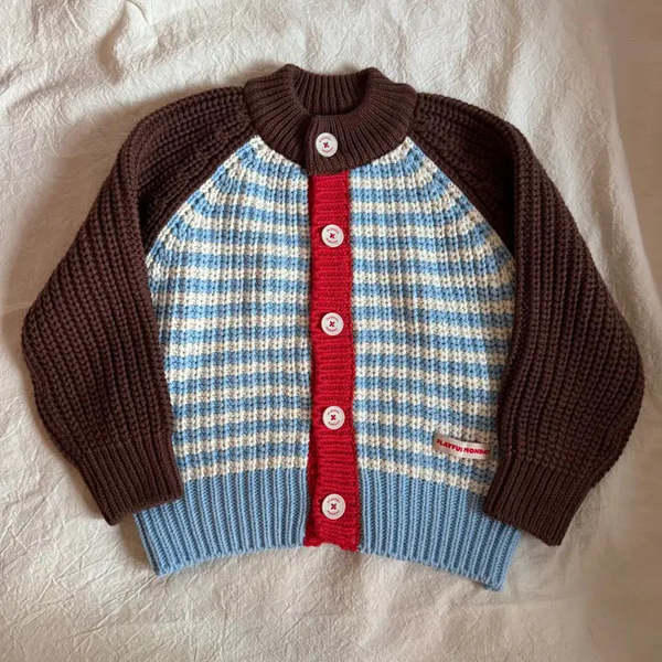 Kids Playful Monday 100% Cotton Chunky Knit Cardigan