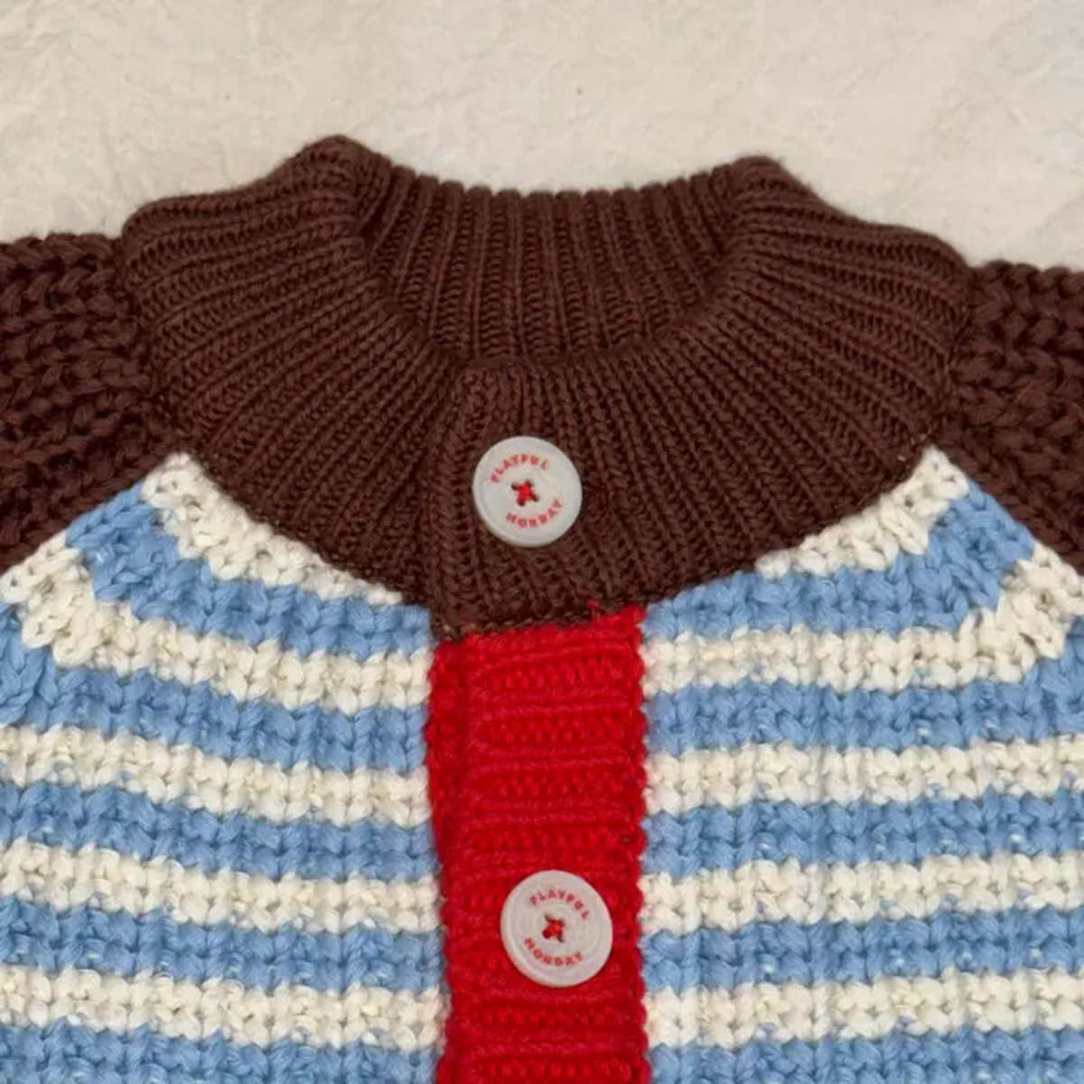 Kids Playful Monday 100% Cotton Chunky Knit Cardigan - Image 3 of 3