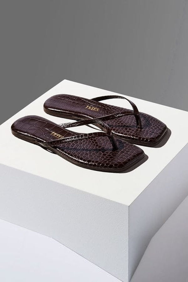 TKEES Lily Square Toe Croc Sandals