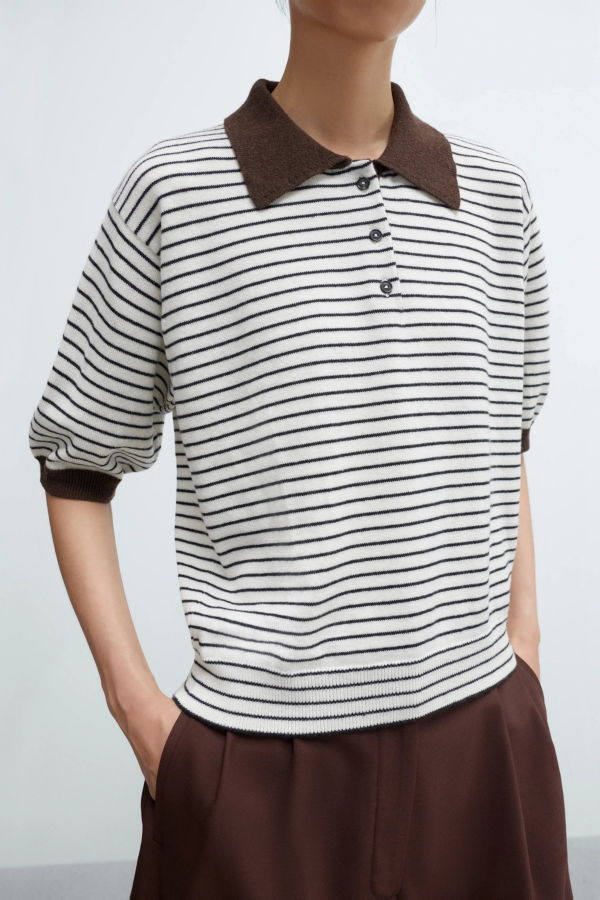 Cordera Merino Wool Striped Polo