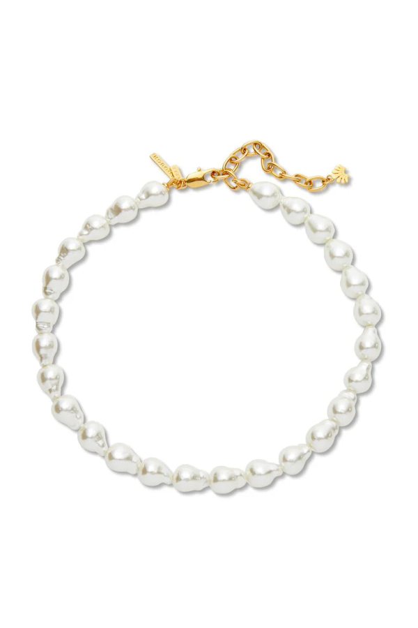 LeLe Sadoughi Baroque Pearl Collar Necklace - White