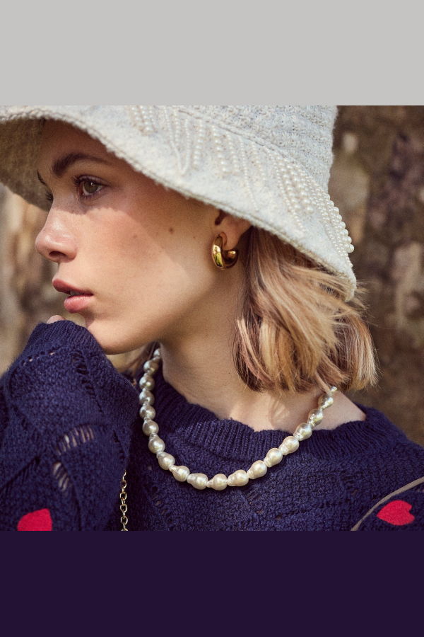 LeLe Sadoughi Baroque Pearl Collar Necklace - White