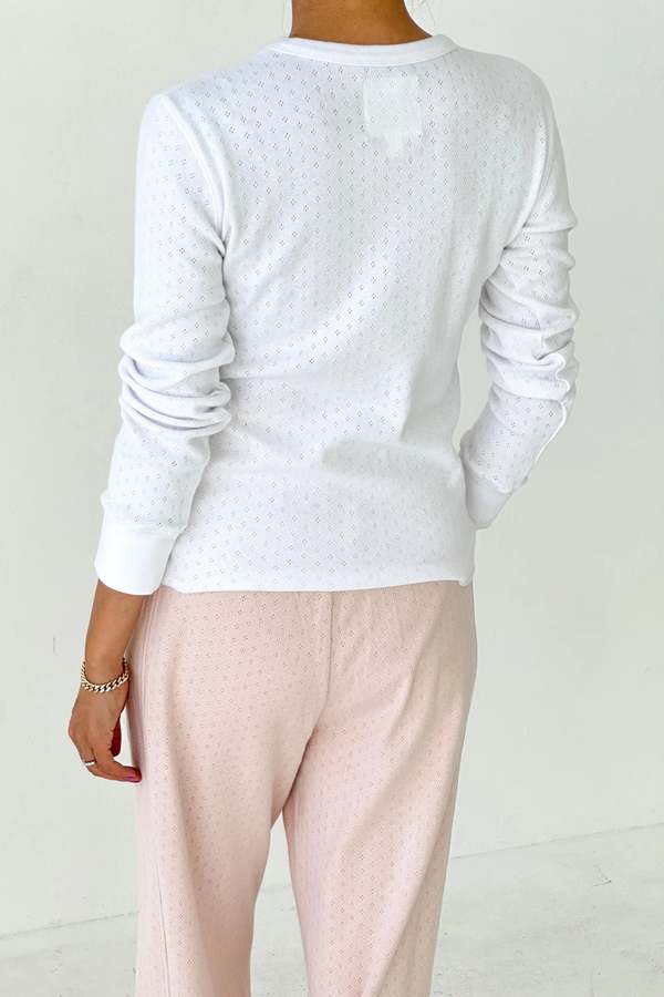 Le Bon Pointelle Fundamental Tee - White