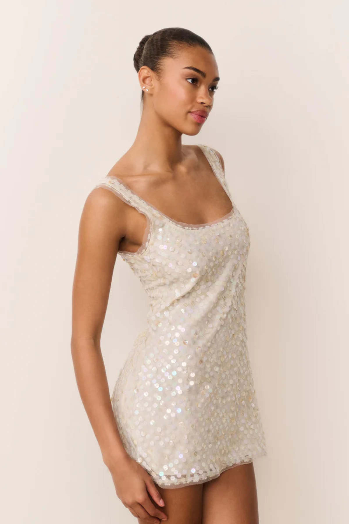 LoveShackFancy Ciris Shell Bead Mini Dress - Shell - Image 4 of 5