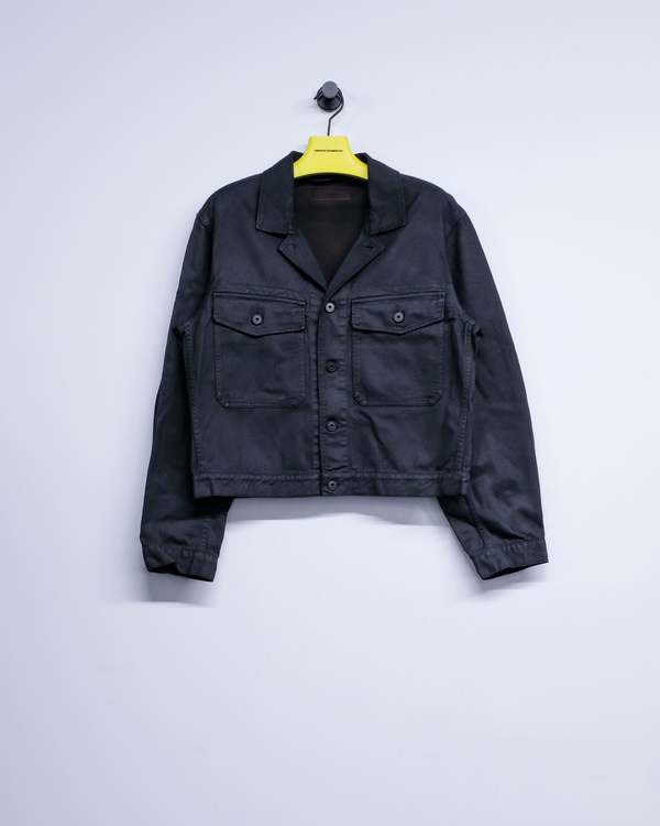 Lemaire Coal Coated Denim Trucker Jacket | Garmentory