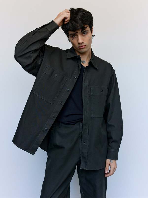 Lemaire Espresso Heavy Cotton Twill Utility Overshirt | Garmentory