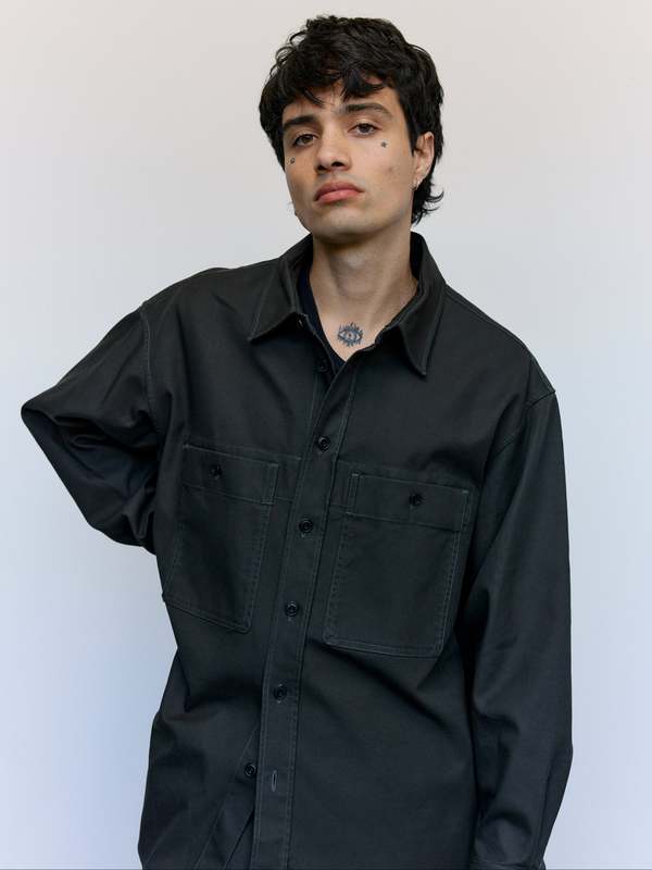 Lemaire Espresso Heavy Cotton Twill Utility Overshirt | Garmentory