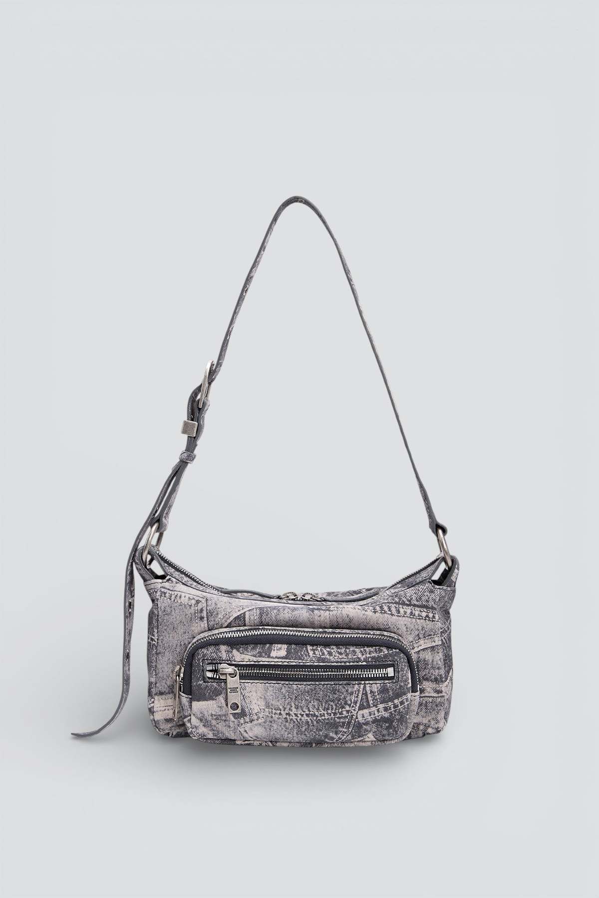 Marge Sherwood Light Grey Printed Suede Outpocket Hobo Mini Bag - Image 1 of 1