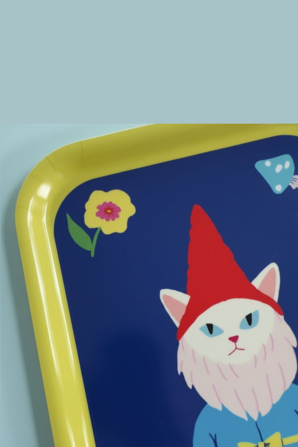 Centinelle Cat Garden Gnome Tray