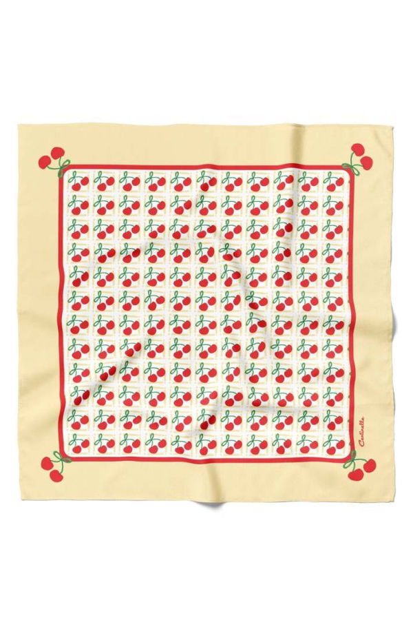 Centinelle Cherry Cotton Silk Bandana - Cherry