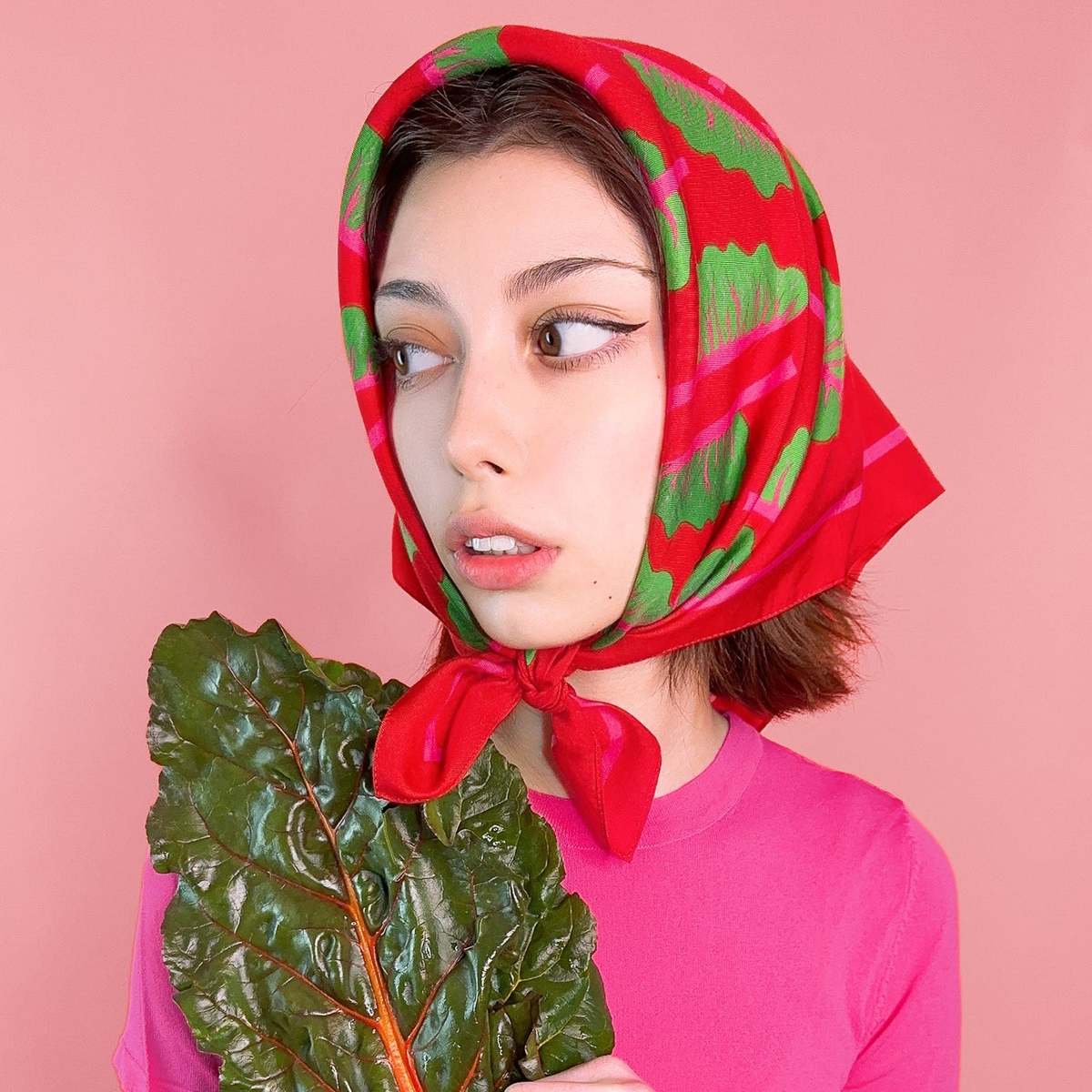 Centinelle Glowing Chard Cotton Silk Bandana - Image 2 of 4