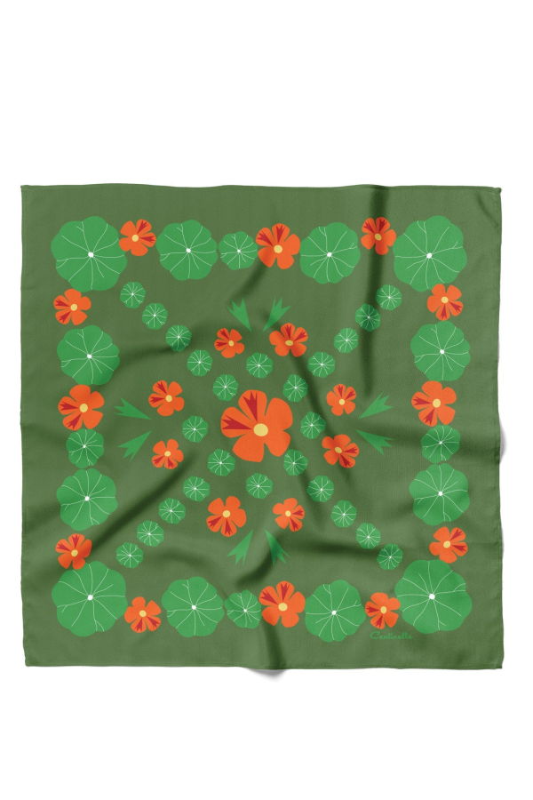 Centinelle Nasturtium Garden Cotton Silk Bandana