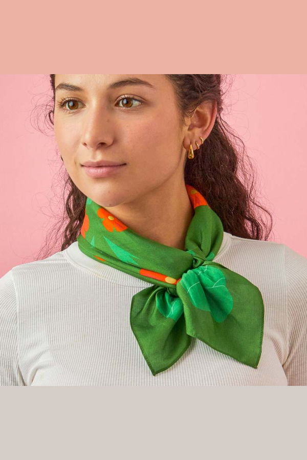 Centinelle Nasturtium Garden Cotton Silk Bandana