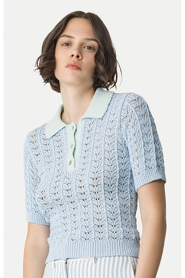 Forte Forte Elegant Cotton Polo - Azure