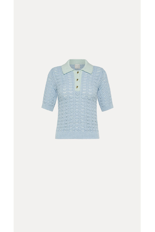 Forte Forte Elegant Cotton Polo - Azure