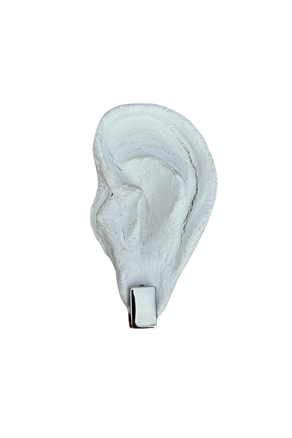 London Atelier Byproduct Silver Square Earlobe Hoop Earrings