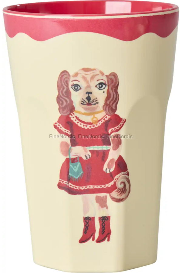 KIDS Rice By Rice Melamine Tall Cup Nathalie Lété Red Kiss Gift Box Cup Set