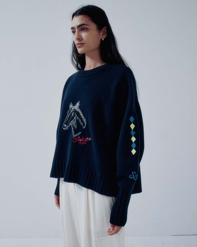 SAYAKA DAVIS NEW YORK OTAKARA NYC x SAYAKA DAVIS Fire Horse Balloon Sleeve Sweater